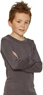 [Octave] Boys Thermal Underwear Long Sleeve T-Shirt/Vest/Top (9-11 yrs [Chest: 28-30 inches], Charcoal)