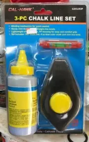 3PC Chalk Line Set 100ft line 4oz blue color chalk mini line level gift Bin #1