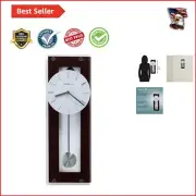 Sleek Analog Clock with Quartz Movement: Black Coffee Finish & Chrome Accents