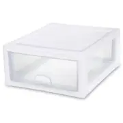 16 Qt Clear Modular Stacking Storage Drawers 12-Pack with Drawer Stops & Handles