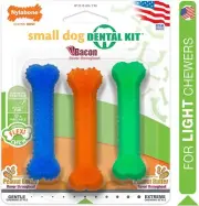 Nylabone FlexiChew Small Dog Toy Dental Kit Peanut Butter Bacon Flavor - 2 Pack