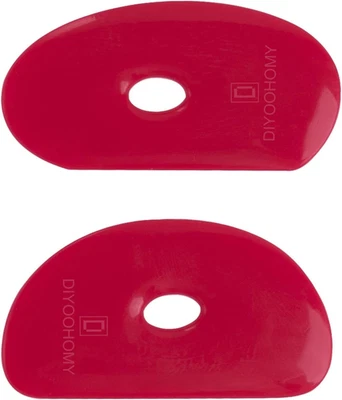 Pottery Ribs for Clay Tools, Soft Silicone Supplies Kit for Sculpting (2)