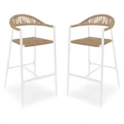 Dinagat PE Wicker Outdoor Bar Stools (Set of 2)