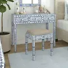 Bone Inlay Console Table With Stool Decorative Table Bone Inlay Writing Desk
