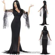 CA24 Immortal Soul Vampire Morticia Witch Costume Womens Halloween Fancy Dress