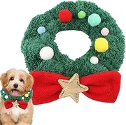 Christmas Collars for Dogs,Christmas Plush Neck Scarf for Pet - Adjustable Plush Christmas Dog Collar, Soft Comfortable Dog Collar for Christmas