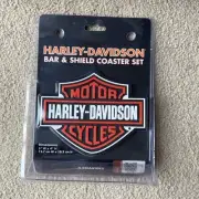 Harley-Davidson - Bar & Shield Coaster Set Of 4 Brand New Contoured Rubber