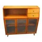 Kitchen Buffet Sideboard Modern Buffet Cabinet 3 Translucent Doors Space Saving
