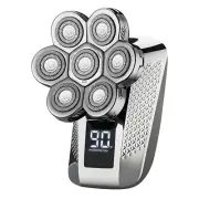 New 5-in-1 Electric Head Shaver - 7D Rotary Razor with Rechargeable Trimmer