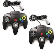 FAIRY TAIL & GLITZER FEE Doppelpack Controller passend für Nintendo 64 N64 Schwarz Gamepad Joypad 2 Controller Set