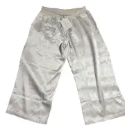 Pj Harlow Jolie Satin Lounge Capri Pants XL Women Eggnog