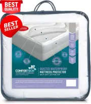 Comfortech Quilted Waterproof Mattress Protect Single Bed Soft Microfibre,Teflon