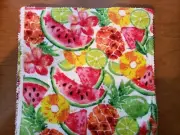 Reusable Paper Towels (paperless), Handmade, 8 Tropical Fruit