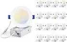 INCARLED 5CCT LED Recessed Lighting 6 Inch, 2700K/3000K/3500K/4000K/5000K Sel...