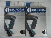 (2) TruForm Leg Health Mens Dress Socks Graduated Compression Black Large #1943