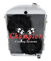 WR 3 Row Radiator,10" Fans for 1938 Chevrolet Master Car Chevy V8 Conversion