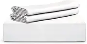 Tafts Duvet Cover Queen Size, 3 Piece Set, Pure 100% Viscose Derived from Bamboo, Luxuriously Soft, Silky Smooth and Cooling, 2 Pillowcases (Queen, Cool White)