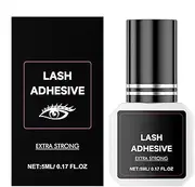 Strong Eyelash Glue, Lash Adhesive, Long-Lasting Waterproof Formula, Quick-Dry(5ml, Clear/Black), Secure Hold for False Lashes, Daily Wear, Wedding Makeup, 1.18x0.75x2.2 Inches