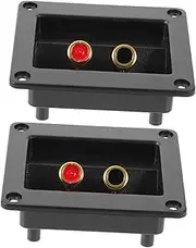 GAROZATION 2pcs Speaker Terminal Plates Durable Connectors for Subwoofer Boxes Double Binding Post Design for Seamless Audio Setup for DIY Speakers Professional Stage Use