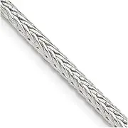 [JewelryWeb] 925 Sterling Silver Solid Polished 2.5mm D Cut Round Franco Bracelet Lobster Claw Jewelry Gifts for Women - Length Options: 18 20