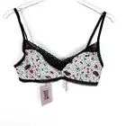 NWT Savage x Fenty Holiday Print Cotton Essentials Lace-Trim Bralette Medium M