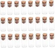 ORFOFE 1 Pack 30pcs Mini Wish Bottle Tap Clear Message Small Jars with Lids Shaped Wedding for Guests Cork Decoration Decorative Mini Keepsake Jar Wishing Miniature Party