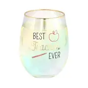 Best Teacher Ever Stemless Wine Glass 18 oz