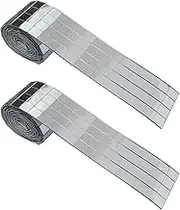 Auto-plaza 2 Rolls 800Pcs Self-Adhesive Mirror Mosaic Tiles Mirror Tiling Xmas DIY Decoration (10mm x 10mm, Silver)