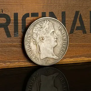 歐洲錢幣法國拿破侖一世頭像5法郎紀念銀幣銀元 外國硬幣古玩收藏