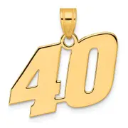 14k Yellow Gold Polished Block Number 40 Pendant