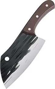 TJ POP Small Vegetable Cleaver Knife 6 Inches, Ultra Sharp Lightweight Meat Cleaver for Women, Full-tang Chopping Knife 30Cr13 Steel Blade Thickness 2 mm, Fish shape series HP01002
