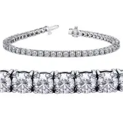 5.50 CT TW 4 Prong Set 100% Natural Round Diamond Tennis Bracelet G-H SI New