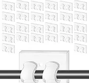 Hooks for Outdoor String Lights Clips, 30Pcs Self Adhesive Outdoor String Lights Clips, Heavy-Duty Waterproof Cable Hooks Clear Cord Clamp with 2 Holder, Reusable Wall Cable Clamps for Hanging Lights