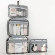 Large Hanging Hook Toiletry Bag Waterproof Travel Makeup Cosmetic Organizer Case Grey