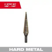 Milwaukee Step Drill Bits 1/8"-1/2" 3-Flat Cobalt Stainless Steel (13-Steps)
