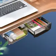 1pc Under Desk Drawer Type Storage Box Free Punching Storage Box Office Desk Org