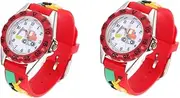 [Gatuida] 2pcs Adorable to Boy Men Lady Adjustable Watch Electric Safe Digital Wristwatch Wrist Women Cartoon Red Girls Children for Toddlers Excavator Learn Time Tell Kids Boys Cars Gift