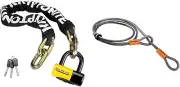 Kryptonite 14mm Steel Chain Bike Lock 3.28ft Long with Keys, Disc Lock 15mm Shac