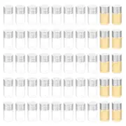 50Pcs 2ml Tiny Glass Bottles Vials Mini Clear Bottles Glass Screw Cap Silver