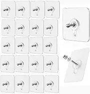 20PCS Adhesive Hanging Nails Wall Hook Hanger,Screw Wall Hangers Without Nails Adhesive Hooks Heavy Duty for Mount Wall Shelf, Kitchen, Bathroom, Key, Home and Office