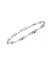Silver 1.86 ct. tw. Diamond & Tanzanite Bracelet NoSize NoColor