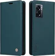 [YBFJCE] Case for Oppo A57 2022/A77 5G/A57s PU Leather Wallet Cover,Flip Folio Case with Card Holders,Magnetic Phone Cover Compatible with Oppo A77 5G,Green