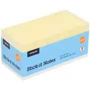 J.Burrows Stick-It Notes 76x76mm Yellow 18 Pack