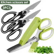 3Pcs Kitchen Scissors Set Stainless Steel Chicken Bone Cutting Shears jejvb