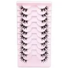 Half Lashes Natural Look Wispy Mink Lashes Fuzzy Fake Eye Lashes Pack 10 Pair
