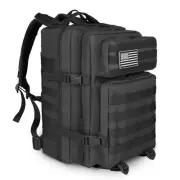 Tactical Backpack 45L Assault Pack Black Army Pack For Men 3 Day Molle Bug Ou...