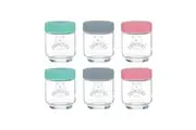 Kids Glass Jars With Silicon Lids, Set of 6 - 190mL