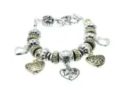 Silver & Goldtone Love Heart Link Bracelet ~ Gift Idea ~ NEW!