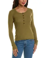 rag & bone Essie Henley Top xs Green