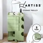 Artiss Storage Trolley Bedside Table 5 Tier Drawers Cart Boby Replica Green